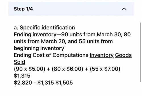 Park uses a perpetual inventory system. Determine the cost assigned to ending inventory and to cost