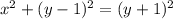 x^2+(y-1)^2=(y+1)^2