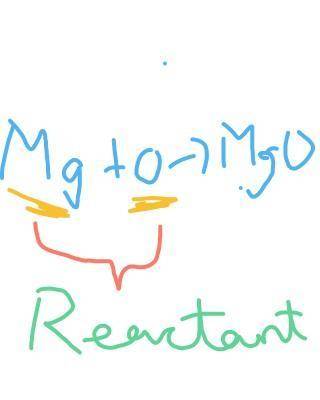 In this equation, which are the reactant(s) Mg(s)+o(g) =Mgo(s)