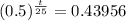 (0.5)^{\frac{t}{25}} = 0.43956