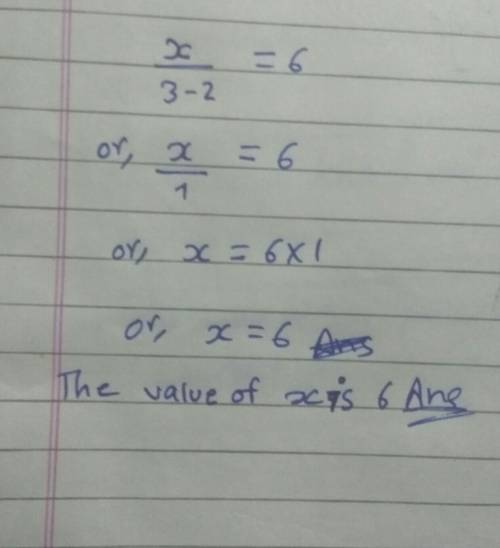 Find the value of x if x/3-2=6
