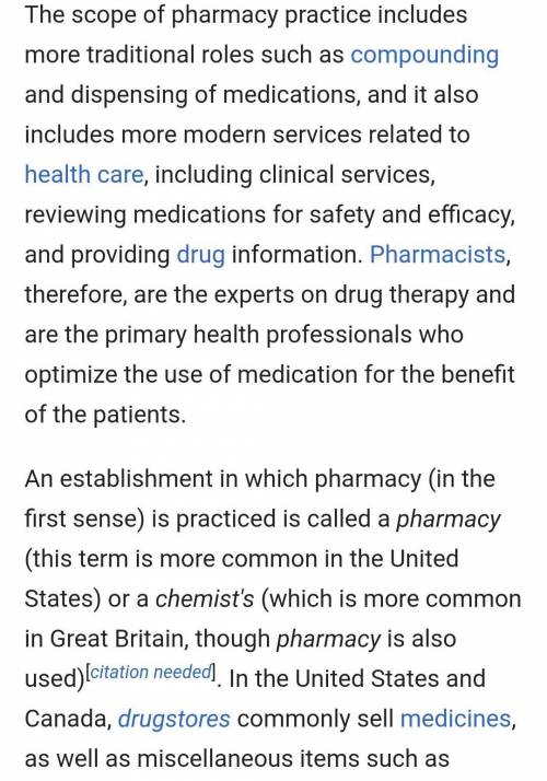 I want to know about pharmacy indeeply​