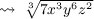 \small \sf \leadsto \:  \sqrt[3]{7x {}^{3}y {}^{6}z {}^{2}   }