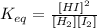 K_{eq}=\frac{[HI]^2}{[H_2][I_2]}
