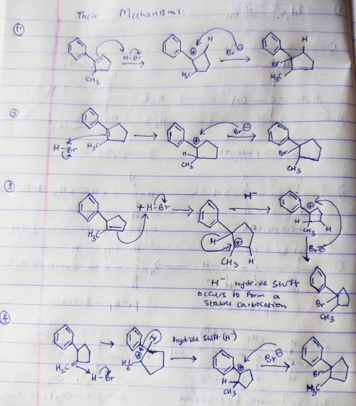 There are four different starting molecules that one might use to synthesize the illustrated alkyl h