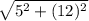 \sqrt{5^2+(12)^2}
