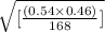 \sqrt{[\frac{(0.54\times 0.46)}{168} ]}
