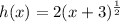 h(x)=2(x + 3)^{\frac{1}{2} }