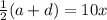 \frac{1}{2}(a + d) = 10x