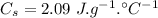 C_s=2.09~J.g^{-1}.^{\circ}C^{-1}