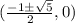 ( \frac{-1\pm\sqrt{5}}{2}, 0)