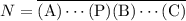 N = \overline{(\text{A})\cdots (\text{P})(\text{B}) \cdots (\text{C})}