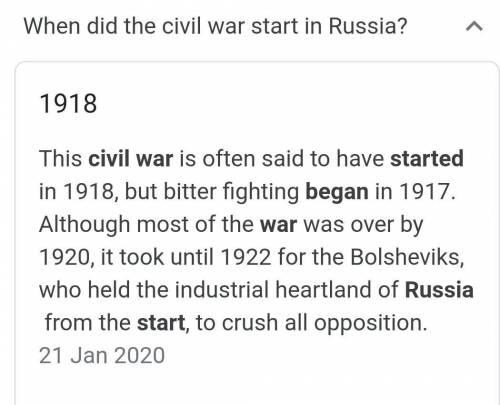 When was the Civil War in Russia?