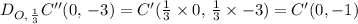 D_{O, \, \frac{1}{3} } C''(0, \, -3) = C'(\frac{1}{3} \times 0, \, \frac{1}{3} \times -3) = C'(0, -1)