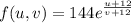 f(u,v)=144e^{\frac{u+12}{v+12}}