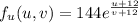 f_u(u,v)=144e^{\frac{u+12}{v+12}}