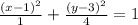 \frac{(x-1)^{2}}{1}+\frac{(y-3)^{2}}{4} = 1