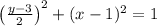 \left(\frac{y-3}{2} \right)^{2} + (x-1)^{2} = 1
