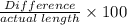 \frac{Difference}{actual\;length}\times 100