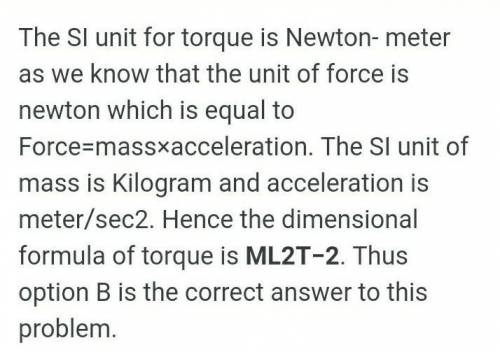 What is the dimensional formula of force and torque​