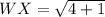 WX = \sqrt{4 + 1}