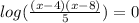 log(\frac{(x-4)(x-8)}{5})=0