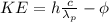 KE = h\frac{c}{\lambda_{p}} - \phi
