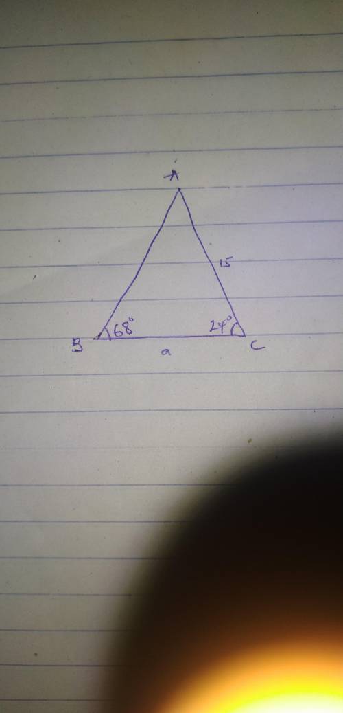 In triangleABC, AC = 15 centimeters, m