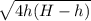 \sqrt{4 h (H-h)}