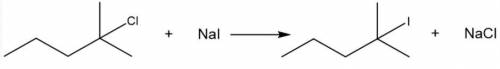 Consider the reaction of 2-chloro-2-methylpentane with sodium iodide.

Assuming no other changes, ho