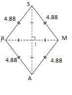 B) Construct a Rhombus MARS where MR = 6.8 cm & AS = 7 cm. Write the measurement of each side of
