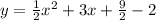 y=\frac{1}{2}x^2+3x+\frac{9}{2}-2