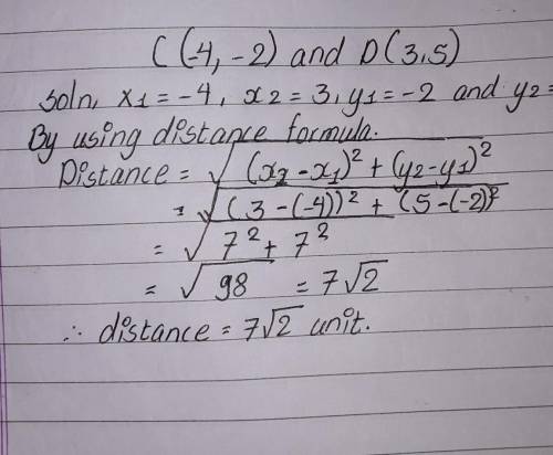 Which of the following choices is the length of CD if C(-4, -2) and D(3, 5)​
