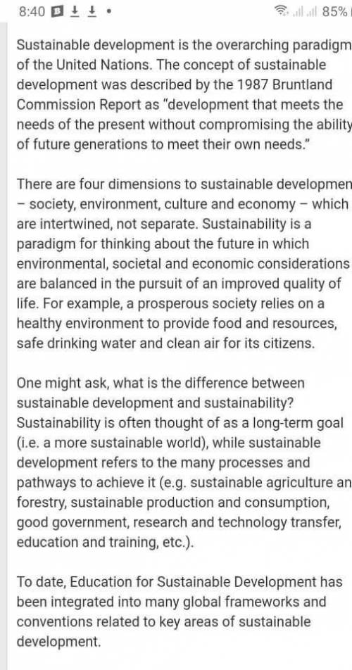 What are the spectrums of sustainable development as defined by UNESCO ? Discuss them in brief?​