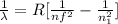 \frac{1}{\lambda}=R[\frac{1}{nf^2}-\frac{1}{n_1^2}]