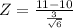 Z = \frac{11 - 10}{\frac{3}{\sqrt{6}}}