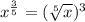 x^\frac{3}{5} = (\sqrt[5]{x})^3