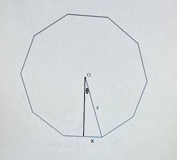 O is the center if the regular polygon beloe. Find its perimeter. Round to the nearest tenth if nece