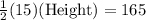 \frac{1}{2}(15)(\text{Height})=165