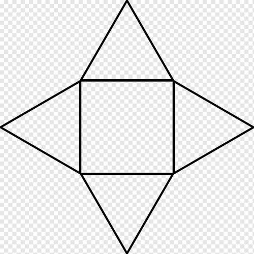 Which lists all of the shapes that are in a two-dimensional net of a square pyramid? 6 squares 4 tri
