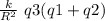 \frac{k}{R^2 } \ q3 ( q1+q2)