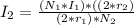 I_2=\frac{(N_1* I_1)*(( 2 * r_2)}{( 2 * r_1)*N_2}