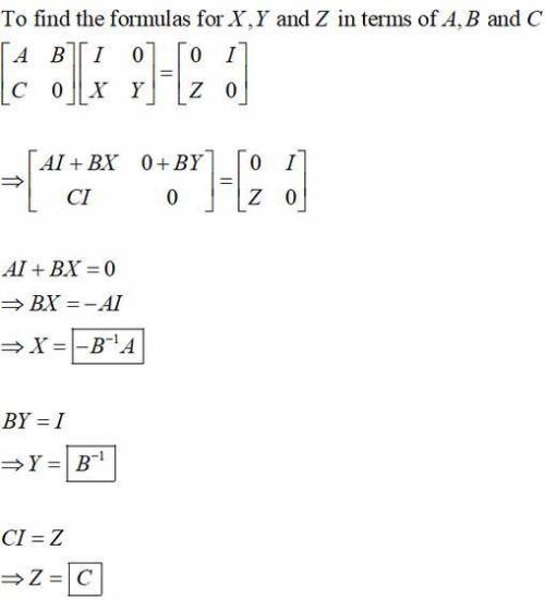Find formulas for​ X, Y, and Z in terms of​ A, B, and C. It may be necessary to make assumptions abo