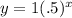 y=1(.5)^x