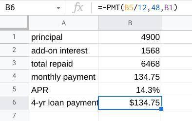Find the APR, rounded to the nearest tenth of a percent (one decimal place) for the loan. Purchase a