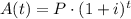 A(t) = P \cdot (1 + i)^t