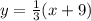 y=\frac{1}{3} (x+9)