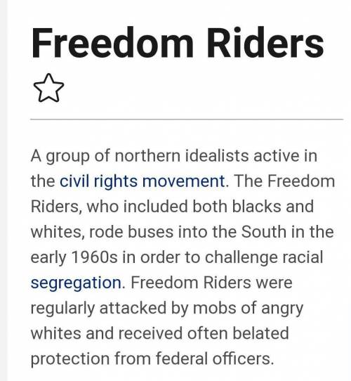 If you were to describe a freedom rider what three words would you use and why?