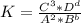 K=\frac{C^3*D^d}{A^2*B^b}