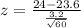 z = \frac{24 - 23.6}{\frac{3.2}{\sqrt{60}}}